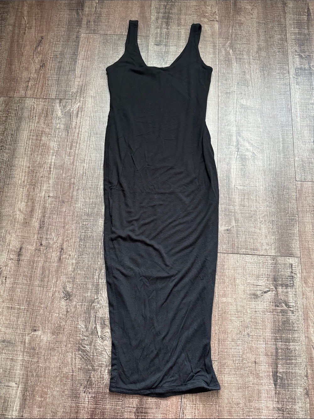 naked wardrobe Black Ribbed Bodycon Tank Dress